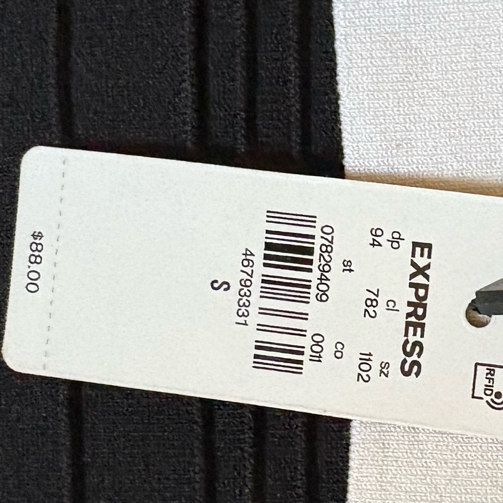 NWT Express Body Contour brand ribbed white tipped midi sweater dress. Size S - Picture 7 of 7